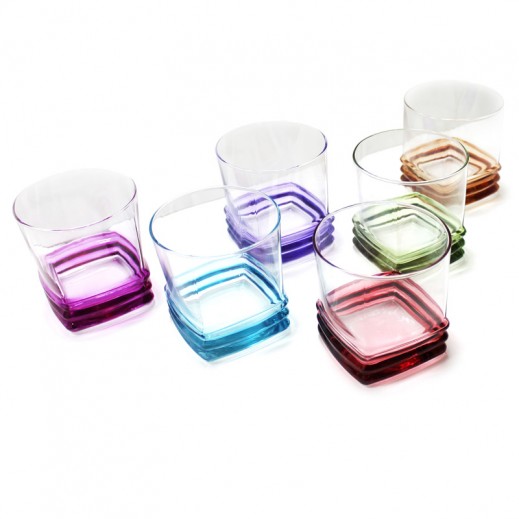 Gurallar Coral Colored Glass Tumbler 315 ml 6 pieces Set توصيل