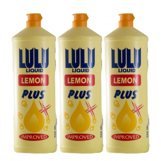 Buy Lulu Dish Wash Liquid Lemon 3 x 500 ml توصيل