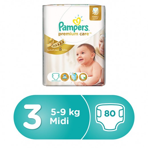 Buy Pampers Premium Care Diapers, Size 3, Midi, 4-9 kg ...