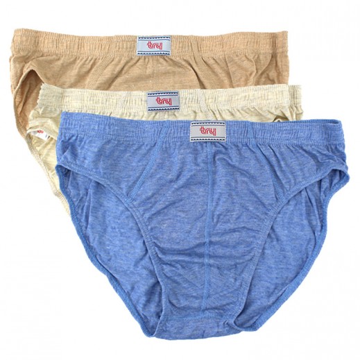 Buy Try Underwear Men's Colored Brief Melange Assorted 3 Pieces (M
