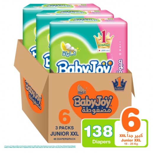 Buy Babyjoy Diamond Diapers Size 6 Junior (16+ Kg ) Giant Pack 3 × 46