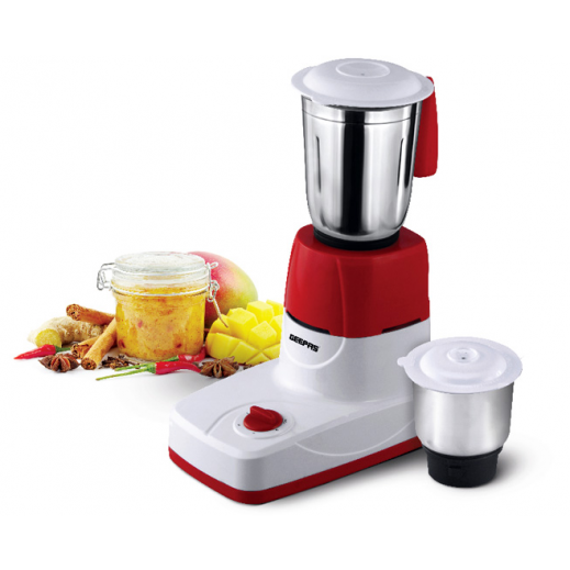 Buy GEEPAS 2 in 1 Mixer Grinder 550W Red & White توصيل