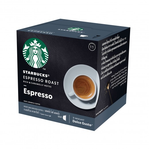 Buy Starbucks Espresso Roast By Nescafe Dolce Gusto Dark Roast Coffee 12  Pods | توصيل Taw9eel.com