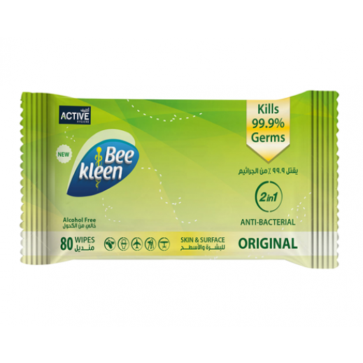 Buy Bee Kleen Antibacterial Original Wipes 80 Pieces توصيل