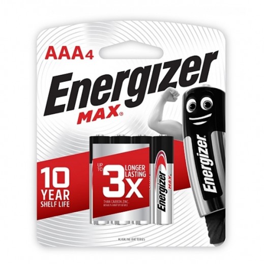 Energizer AAA Alkaline Batteries 1.5 V 4 Pcs توصيل