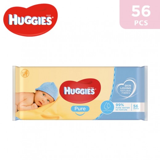 Buy Huggies Pure 99 Pure water Baby Wipes 56 Pieces توصيل