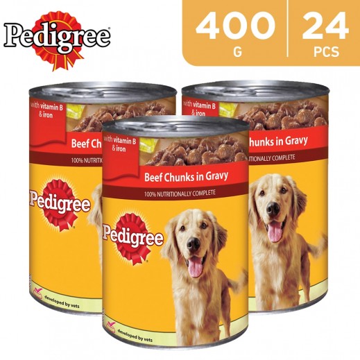 Buy Pedigree Chum Chunks Beef Dog Food 24 x 400 g توصيل