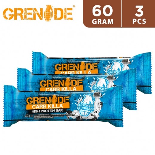 Buy Grenade High Protein Bar 23P Cookies & Cream 3 x 60 g توصيل