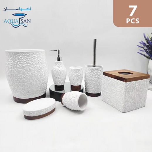 Buy Aquasan Crystal Bathroom Accessories Set 7 Pieces توصيل
