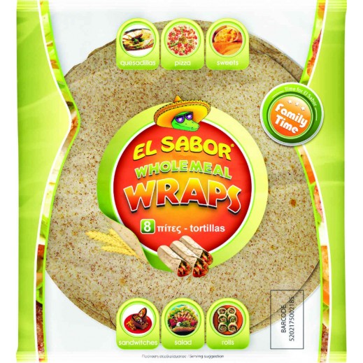 Buy El Sabor Whole Wheat Tortilla Wraps 360 g توصيل