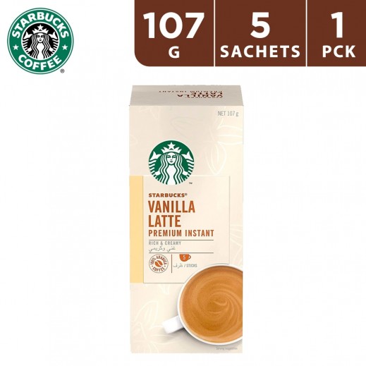 Buy Starbucks Vanilla Latte Premium Instant Coffee Mix 107 g (5 Sachets