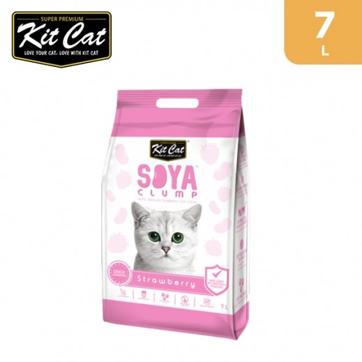 Buy Kit Cat Soya Clump Soybean Strawberry Cat Litter 7 L توصيل