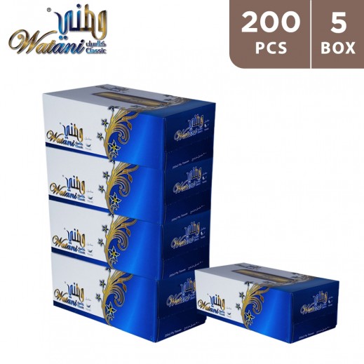 Buy Watani Classic Facial Tissue 200 x 2ply (5 Boxes) Paper Size 190