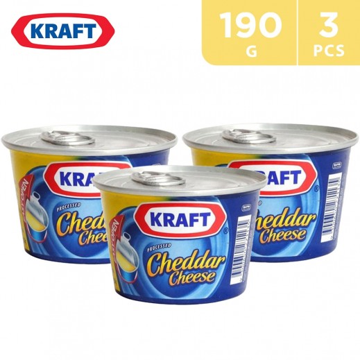 Buy Kraft Cheddar Cheese Can 3 x 190 g توصيل