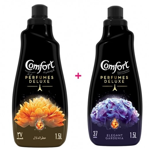اشتري كومفورت منعم الأقمشة المركز بعطر الدلال 1 5 لتر كومفورت منعم الأقمشة المركز بالغاردينيا والبنفسج 1 5 لتر توصيل Taw9eel Com