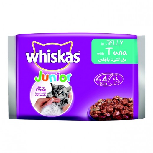 ويسكاس وجبة طعام للقطط مع التونا بالجلي 85 جرام