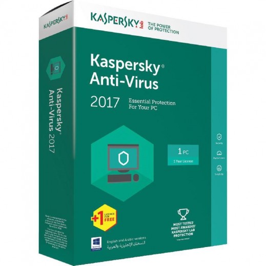 Kaspersky Antivirus 2017 1 + 1 User | توصيل Taw9eel.com