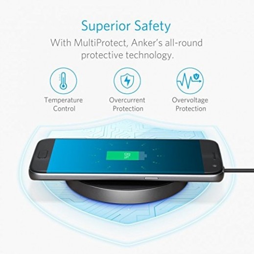 Onn 5W Wireless Charging Pad Blinking Blue And Green Anker PowerTouch