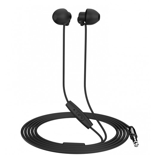 Hoco Wired Earphones with Mic Black توصيل
