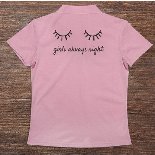 اشتري تيشرت بولو نسائي تصميم رموش يتم التوصيل بواسطة Berwaz Com توصيل Taw9eel Com