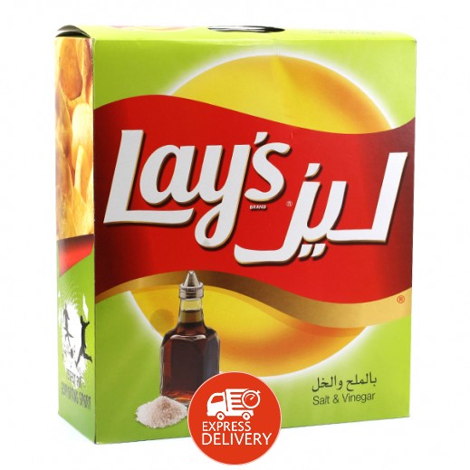 ليز شيبس بالملح والخل كرتون 14 كيس في 26 جم توصيل